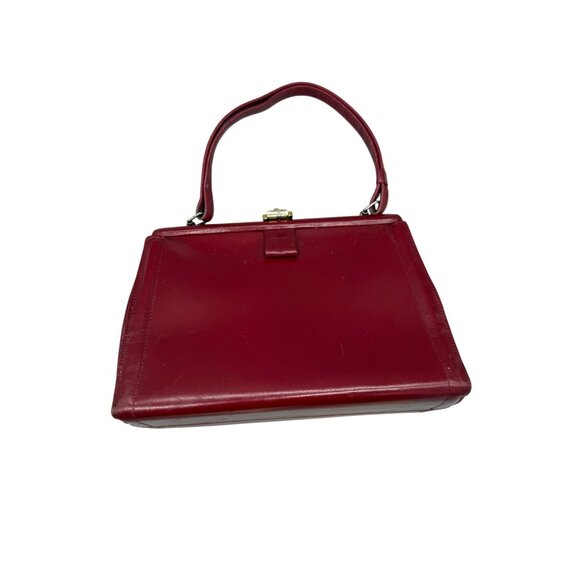 Vintage Rolfs Leather Top Handle Bag Women's Cherry Red Retro Classic - Picture 2 of 13
